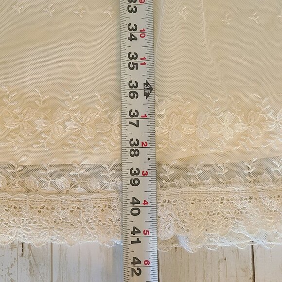 Vintage Handmade Satin Lace Sleeveless Tea Length Wedding Dress Cocktail Prom - Picture 6 of 12